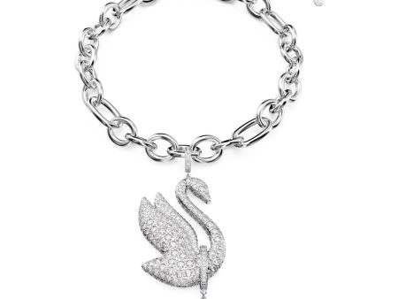 Swarovski Iconic White Rhodium Plated Swan Choker Hot on Sale