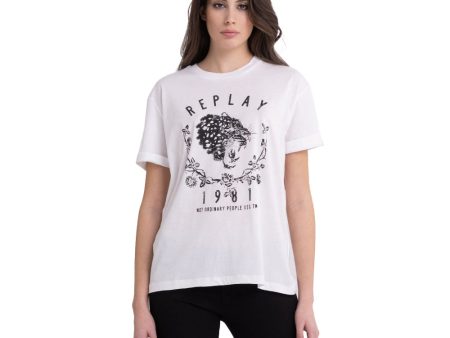 Replay Women s Oversized T-shirt with Print Sale