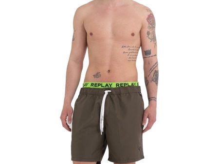 Replay Men s Swimming Trunks with Contrasting-colored Logo Online