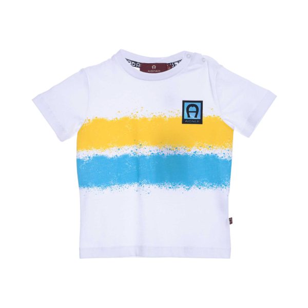 Aigner Kids BabyBoy s Logo White T-Shirt Discount