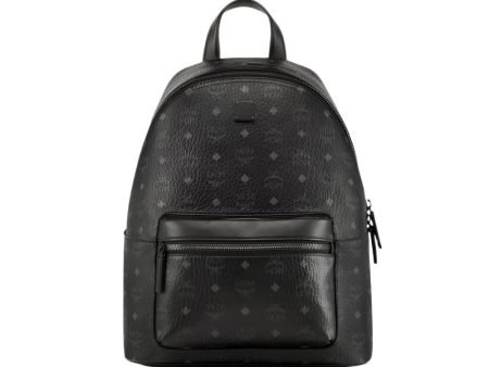 MCM Stark Black Backpack in Visetos For Sale