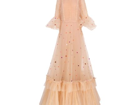 Supria Munjal Peach Dust Long Tulle Dress Fashion