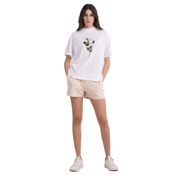 Replay Women s Crewneck T-shirt with Print Online Hot Sale