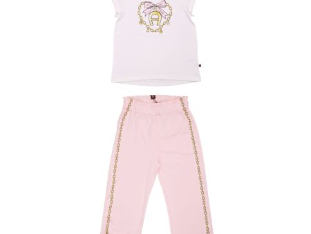 Aigner Kids Girl s T-Shirt & Trousers Set White & Pink Online