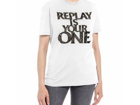 Replay Women s Jersey T-shirt with Paisley Print Discount