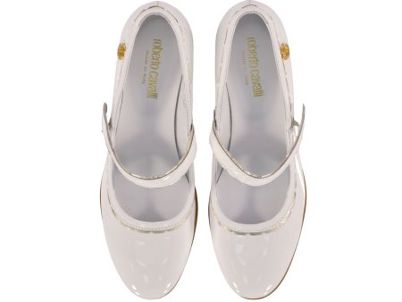 Roberto Cavalli Kids Girl s White Gold-Tone Ballerina For Cheap