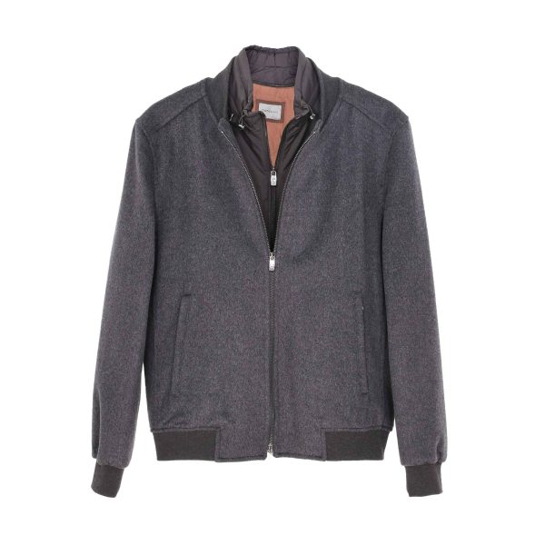 Corneliani Dark Grey Melange Anthracite Jacket Hot on Sale