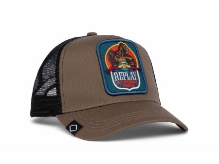 Replay Men s Cap with Bill in Twill with Orangutan Patch Discount