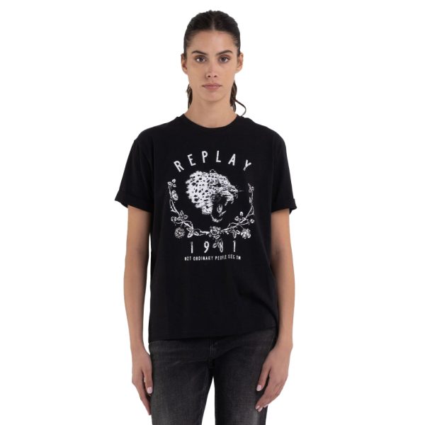 Replay Women s Oversized T-shirt with Print Sale