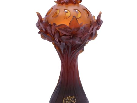 Cristal De Paris Incense Burner Lily Amber, Size 15x24 Cm Online now