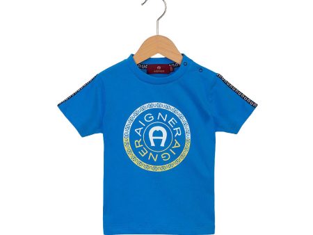 Aigner Kids BabyBoy s Logo Blue T-Shirt For Cheap