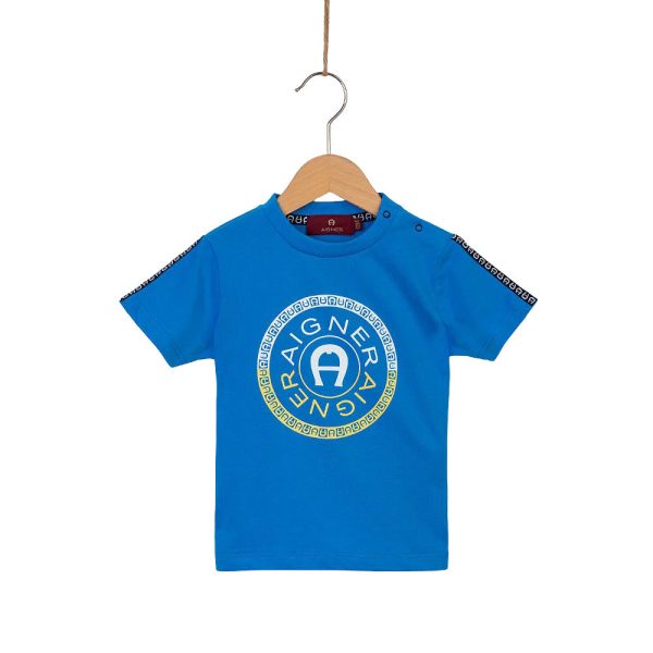 Aigner Kids BabyBoy s Logo Blue T-Shirt For Cheap