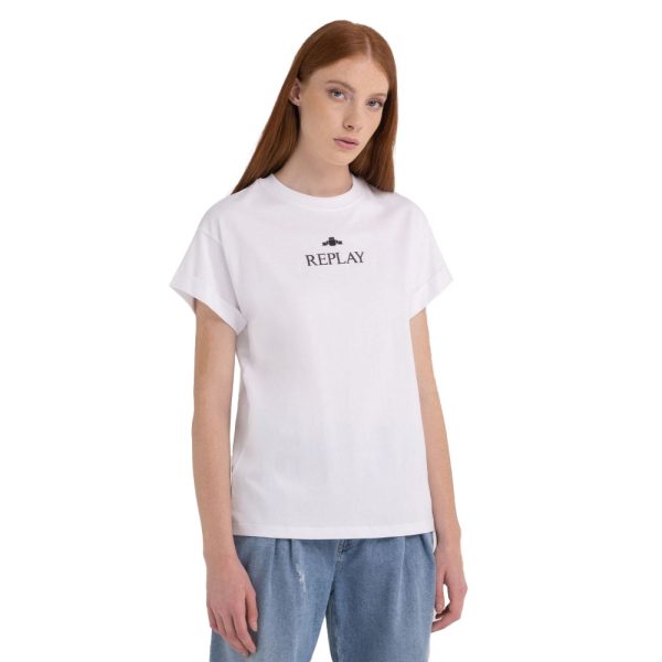 Replay Women s Organic Cotton T-shirt with Archive Logo Sale