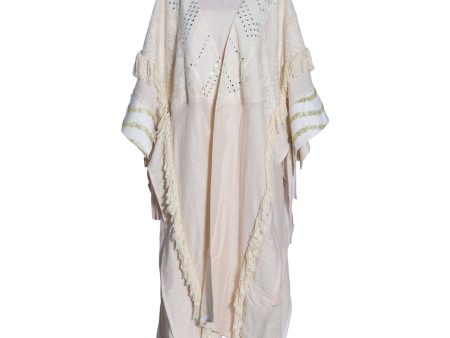 Fahm Dress & Abaya Beige Set, Free Size Discount