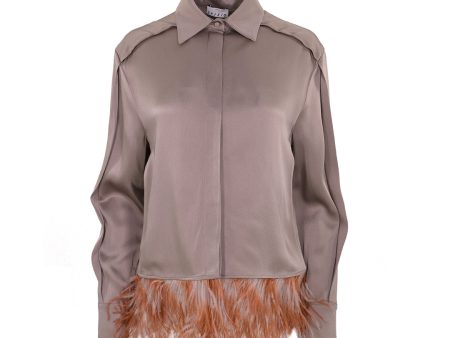 Sfizio Women s Satin and Feathers  Shirt Sale