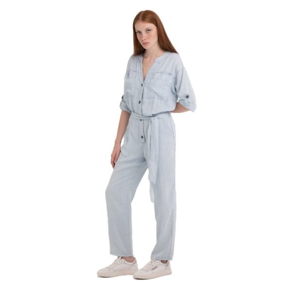 Replay Women s Denim Long Overalls with Belt Hot on Sale