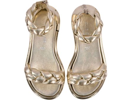 Elie Saab Kids Girl s Golden Braided Sandals Fashion