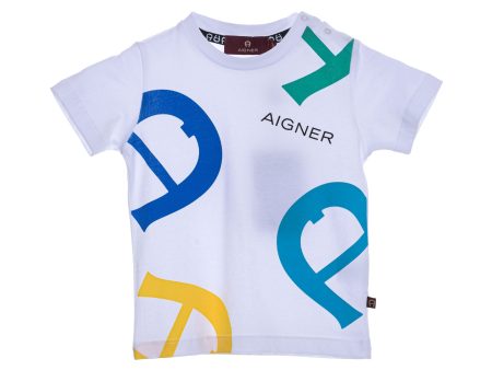 Aigner Kids BabyBoy s Logo White T-Shirt Sale