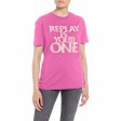 Replay Women s Jersey T-shirt with Paisley Print Discount