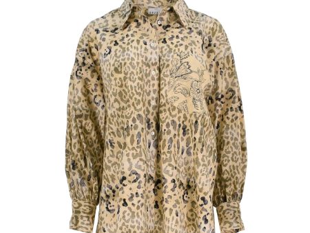 Sfizio Women s Leopard Shirt with Chest Pocket For Sale