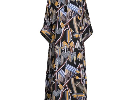 Fahm Women s Black Yellow Dress, Free Size Online Sale