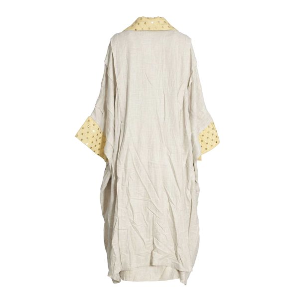 Fahm Beige Yellow Dress & Abaya Set, Free Size Online