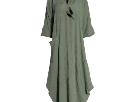 Fahm Women s Army Green Dress, Free Size Online Sale