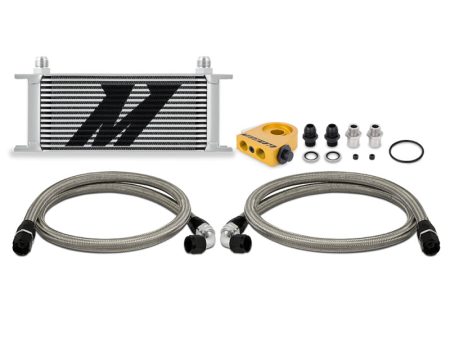 Mishimoto Universal Thermostatic Oil Cooler Kit 16-Row Silver For Cheap