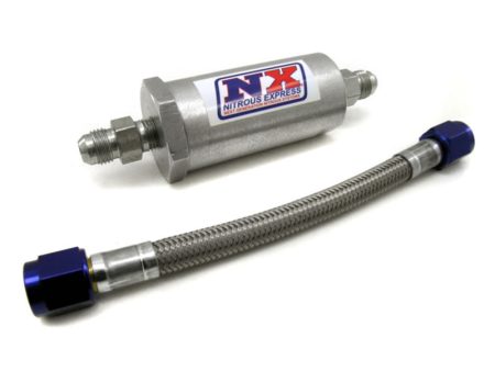 Nitrous Express 4AN Pure-Flo N2O Filter & 7 Stainless Hose (Lifetime Cleanable) Online Sale